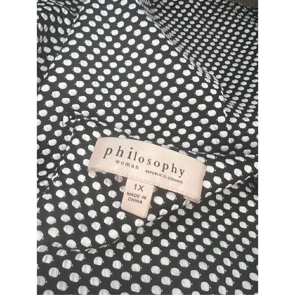Philosophy Black & White Polka Dot Blouse - Women’s 1X - Picture 4 of 5